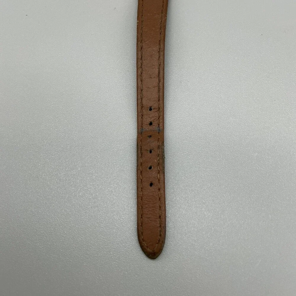 Vintage Timex Womens Watch 24mm Moon Phase Date Brown Leather New Battery
